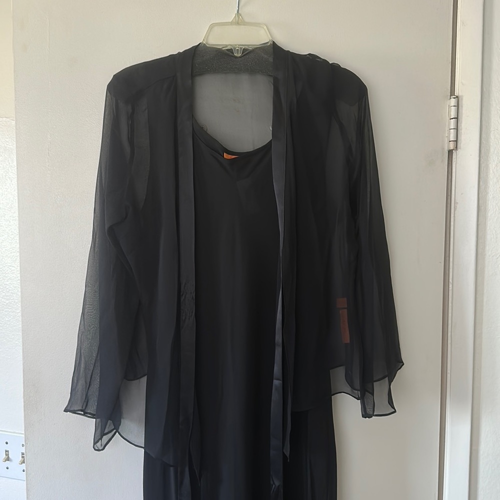 Women’s black sheer silk dress